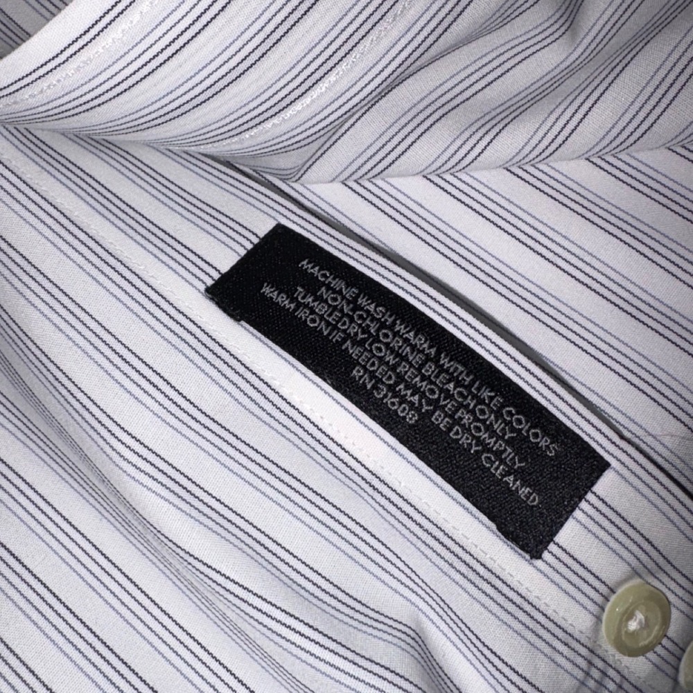 JOS‎ A BANK Traveler's Collection Tailored Fit Striped Dress Shirt 17 34 Men - Picture 4 of 8